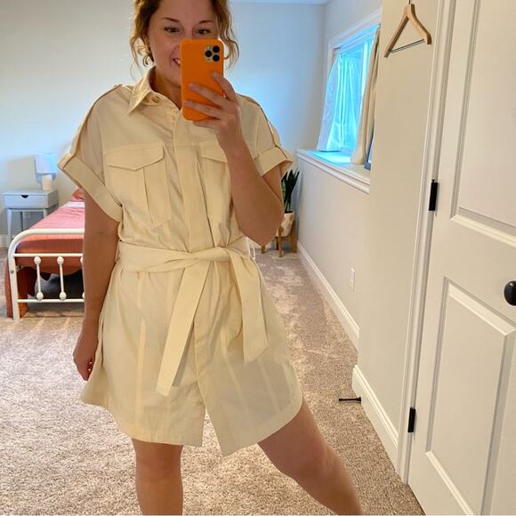 Significant Other Tan Short Sleeve Mini Dress 4 - Picture 5 of 14